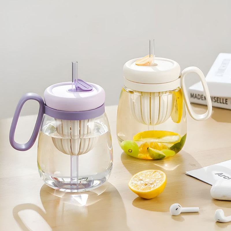 Plastic Water Cup 850ml – Large Capacity Built-in Filter & Heat Resistant