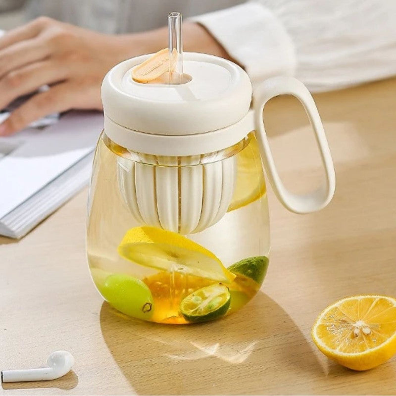 Plastic Water Cup 850ml – Large Capacity Built-in Filter & Heat Resistant