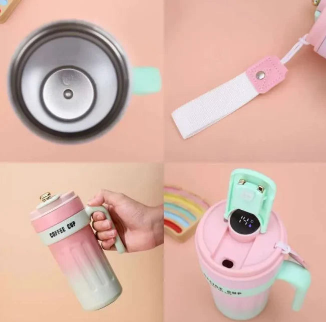 Temperature Display Coffee Cup Pink 650ML