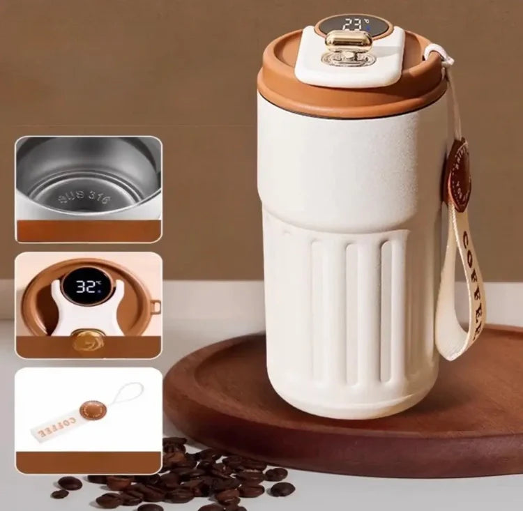 Digital Smart Insulated Coffee Mug With LED Temperature Display