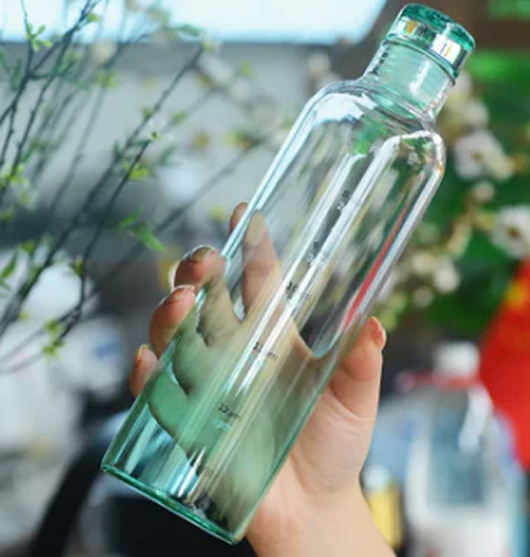 Gradient Hydration Glass Bottle (550ml) – Track Your Glow