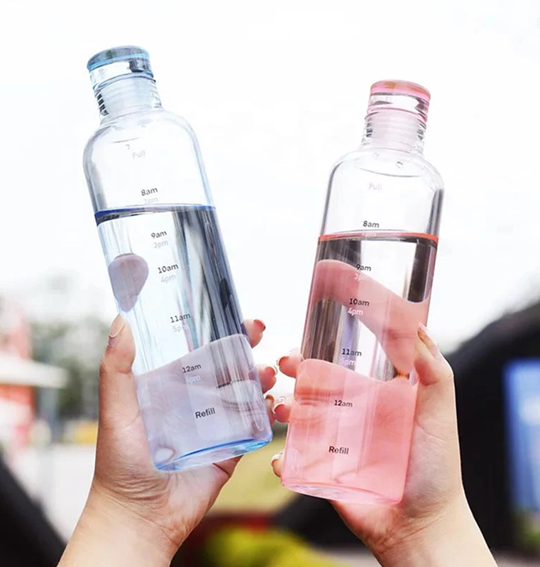Gradient Hydration Glass Bottle (550ml) – Track Your Glow