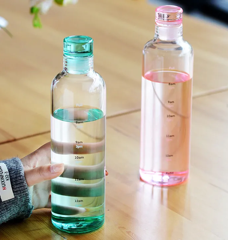 Gradient Hydration Glass Bottle (550ml) – Track Your Glow