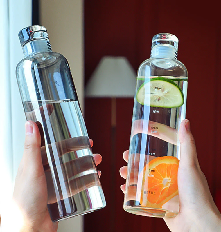 Gradient Hydration Glass Bottle (550ml) – Track Your Glow