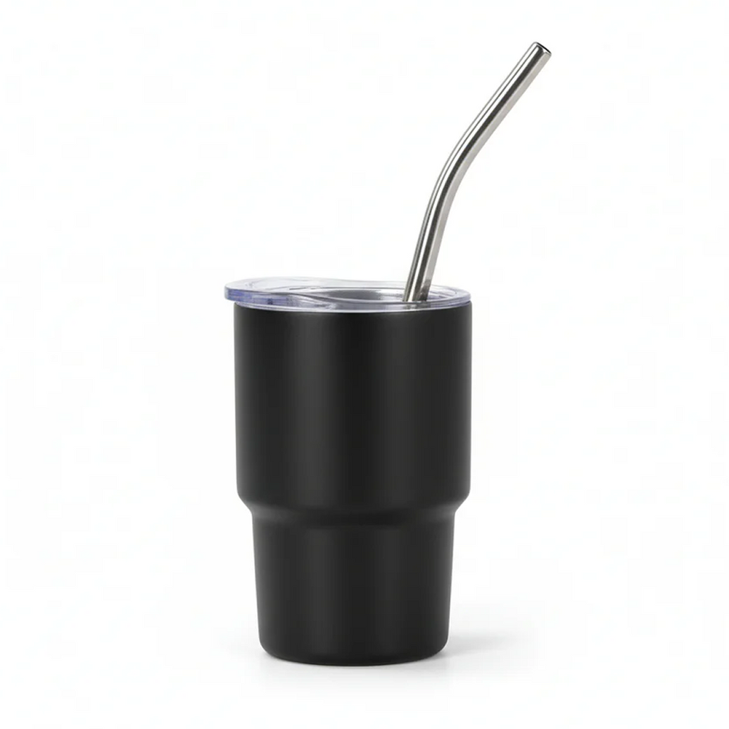 Mini Tumbler Shot Glass with Straw and Lid