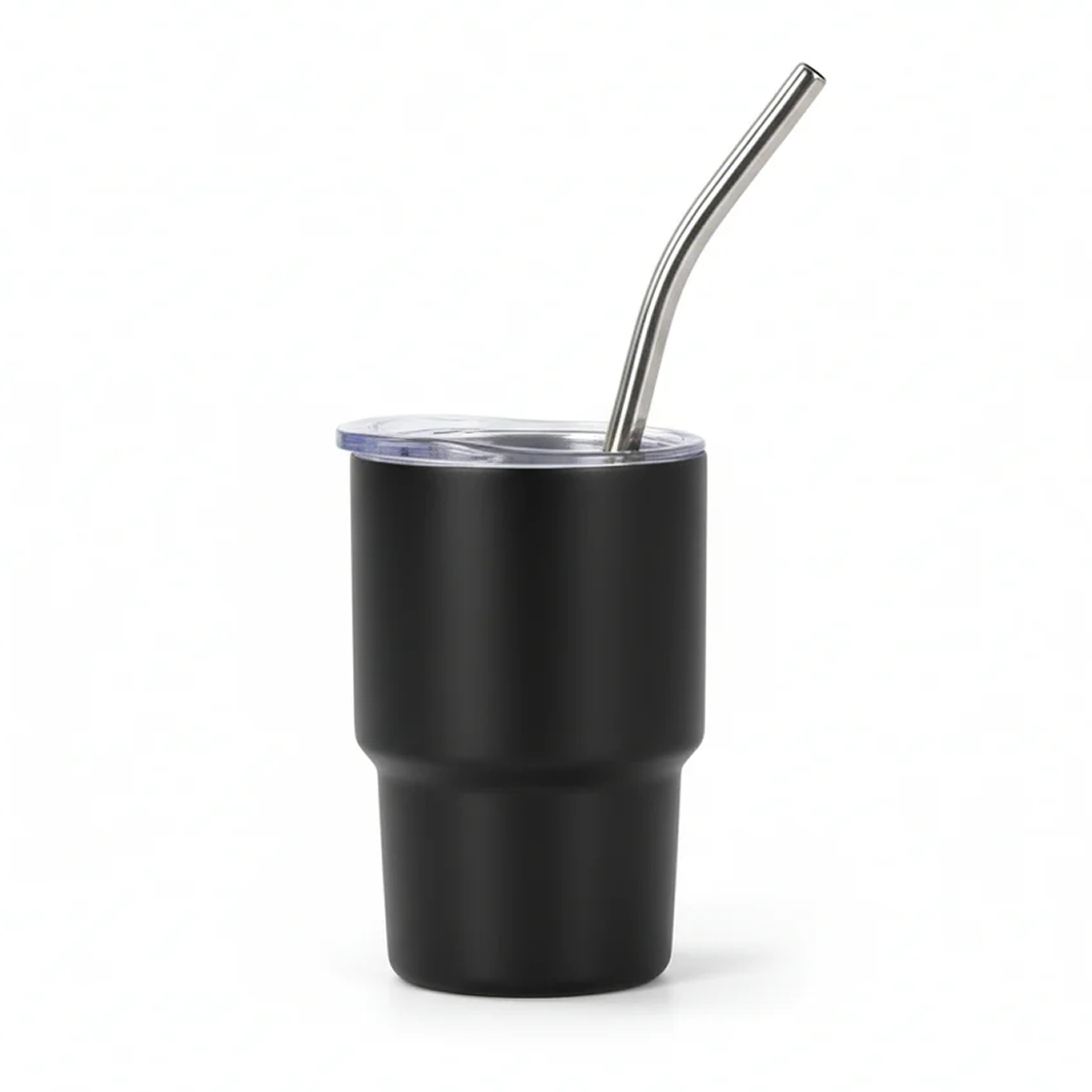 Mini Tumbler Shot Glass with Straw and Lid