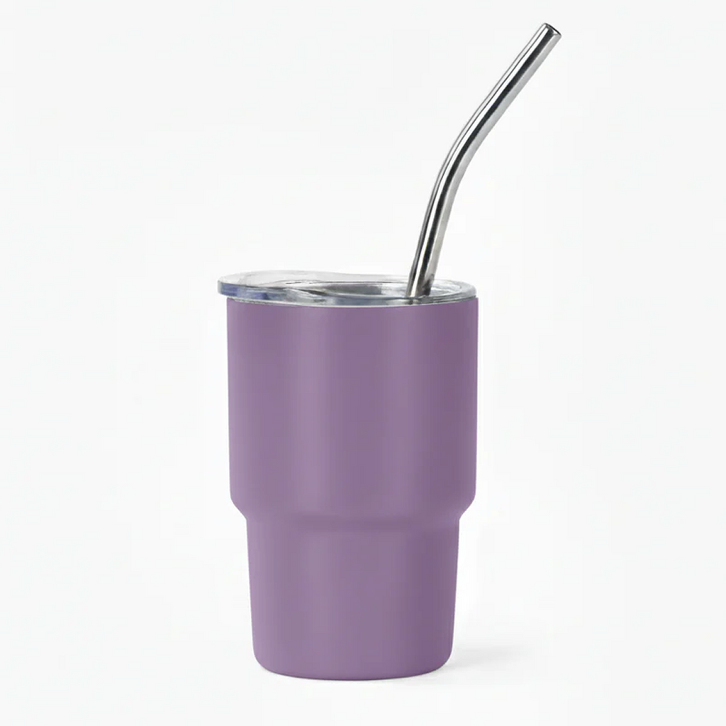 Mini Tumbler Shot Glass with Straw and Lid