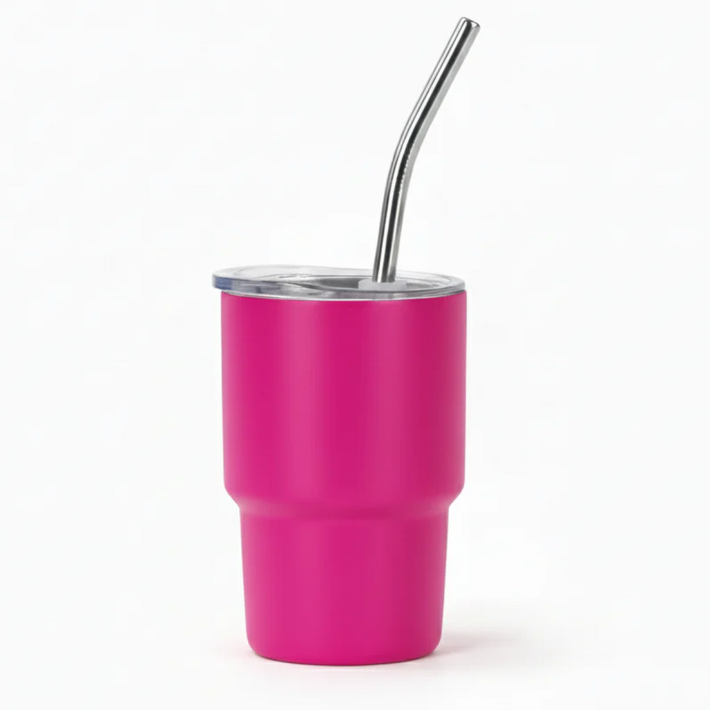 Mini Tumbler Shot Glass with Straw and Lid