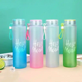 Frosted Style Water Bottle 560ml – Portable Wide Mouth Bottle with Carry Ring